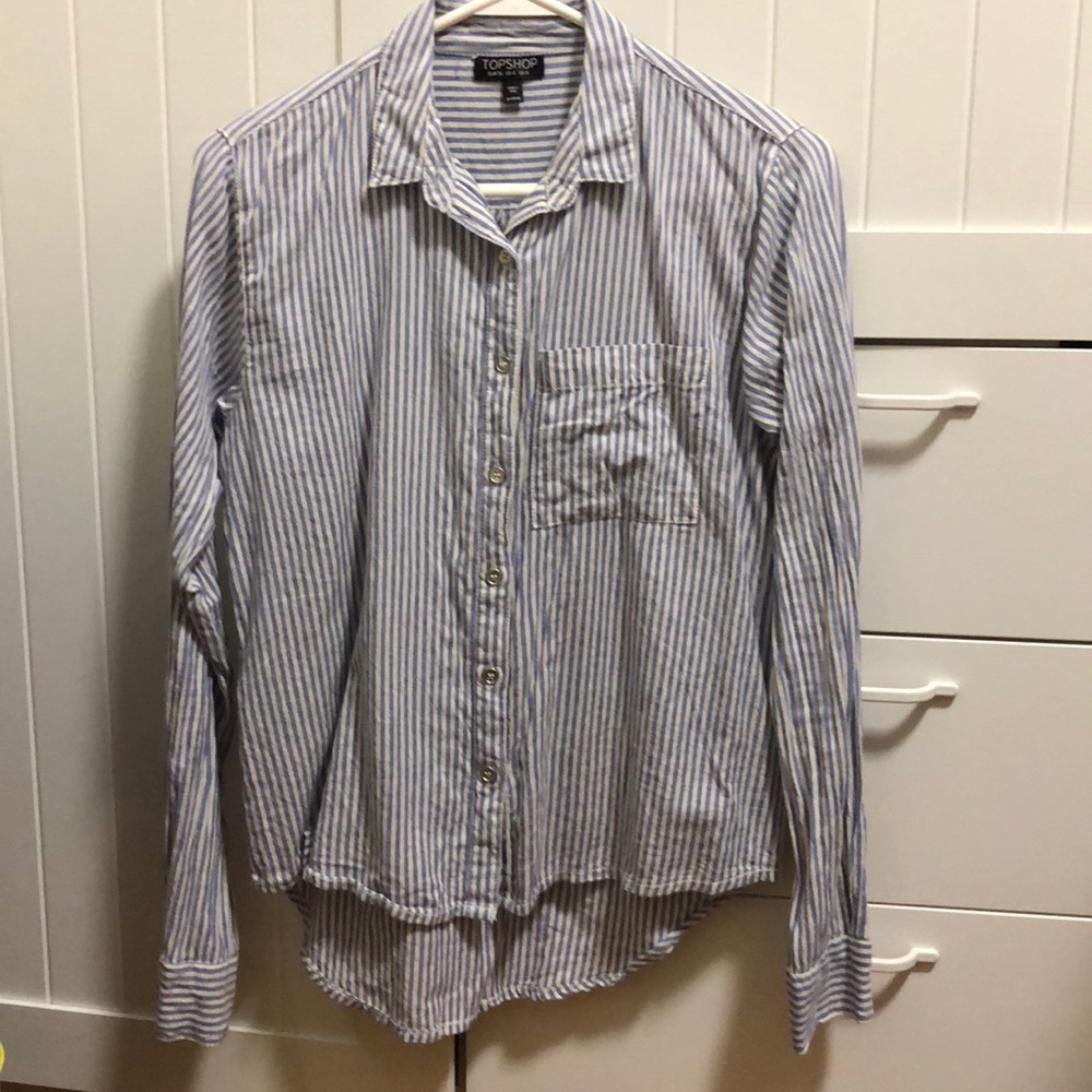TOPSHOP Striped Button Down Shirt